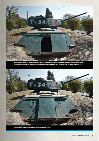 Open and closed doors of T34 dug-in
