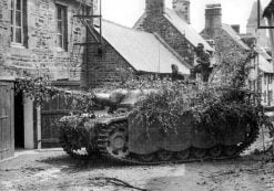 Stug with scalloped skirts in Normandy